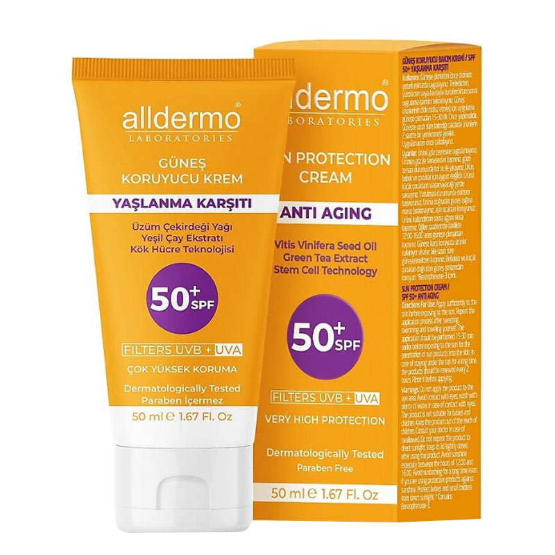 Alldermo Yaşlanma Karşıtı Günəş Qoruyucu Krem Spf50+