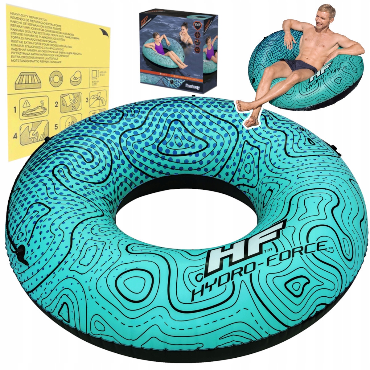 Bestway 36401 Şişmə SİLİNDR Breeze Rider 119 sm tutacaqları ilə, 12 yaşdan