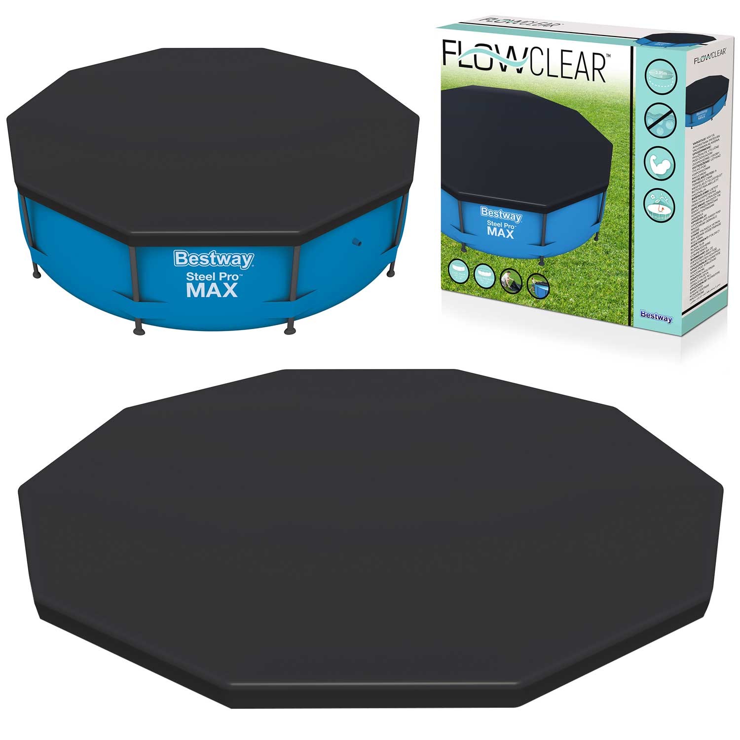 Bestway 58036  Çərçivə hovuzları üçün çadır və yan tərəfi şişirdilmiş Fast Set 305 sm