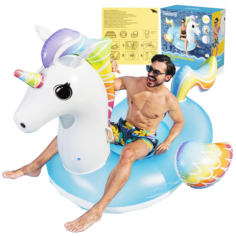 Bestway 41113 Böyüklər üçün şişmə Unicorn Float 224 x 164 sm